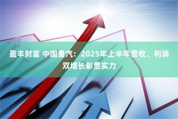 盈丰财富 中国重汽：2025年上半年营收、利润双增长彰显实力